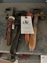SET OF ANTIQUE PIPE WRENCHES