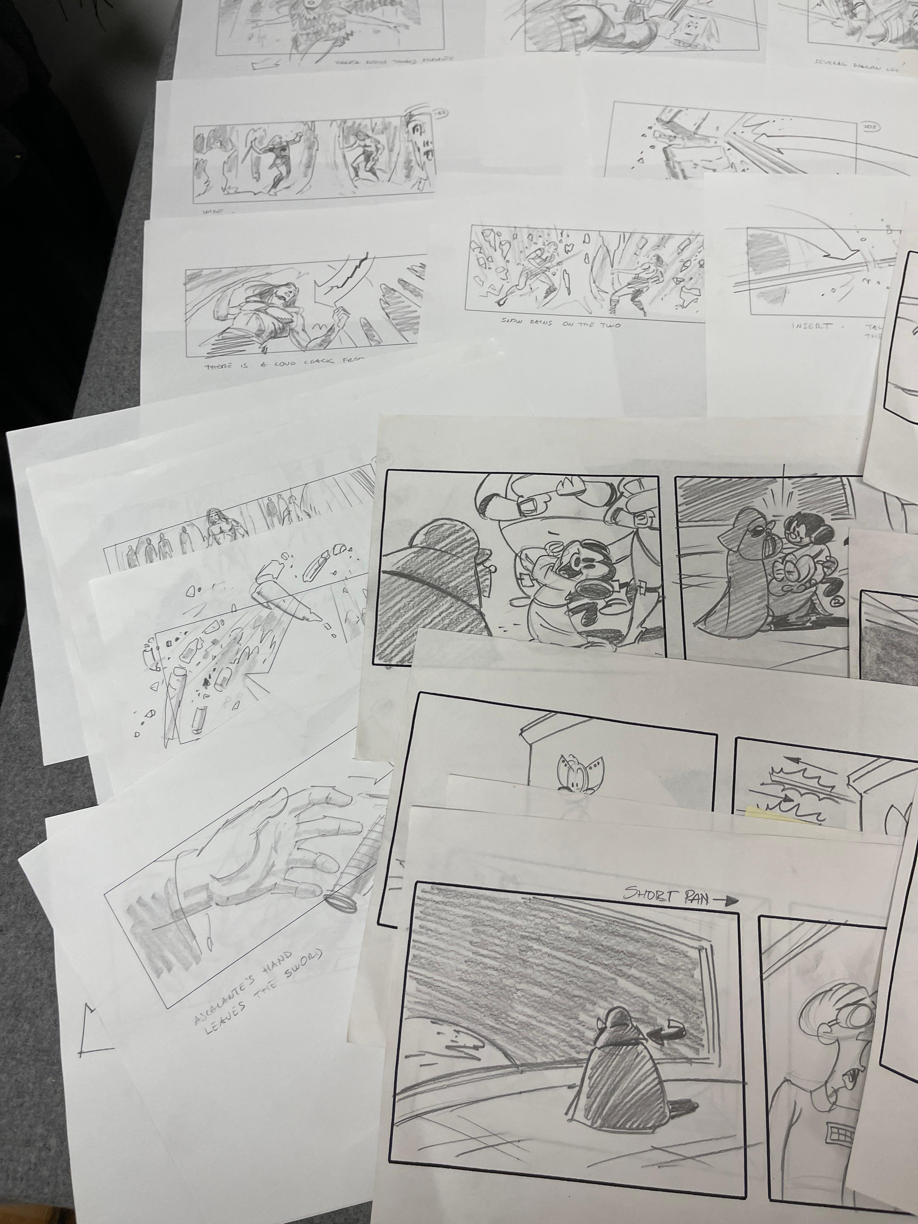 ORIGINAL RARE THE ANIMATION PRODUCTION STORY BOARD DRAWING COLLECTION LOT