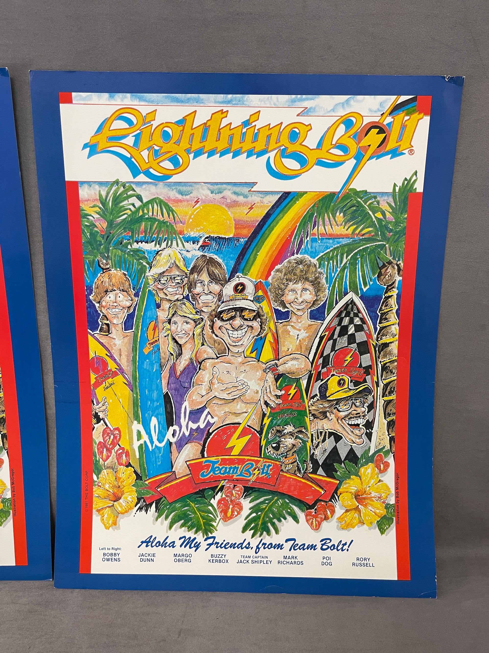 Vintage Surf Magazine Posters LIghtning Bolt Lopez Lot of 2
