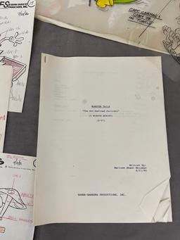 Hanna Barbera Animation Papers and Scripts from Multiple Shows