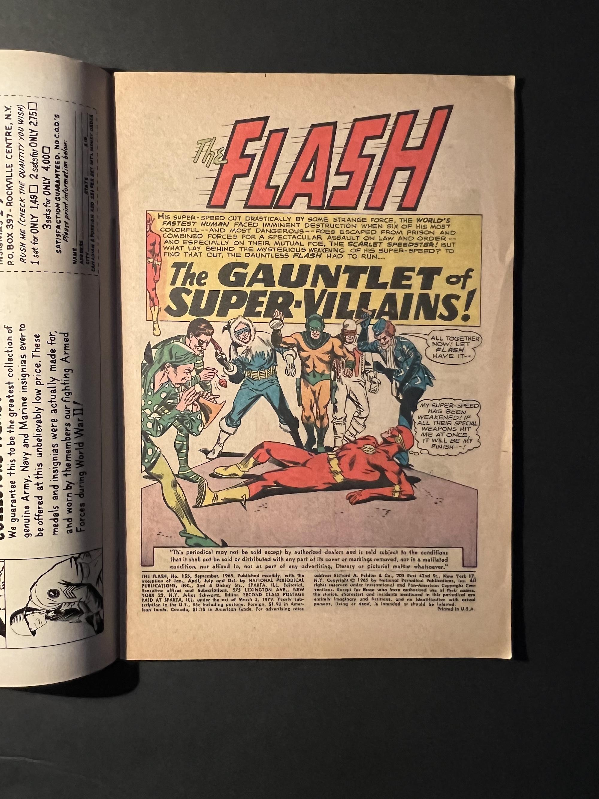 The Flash #155 DC 1965 Comic Book
