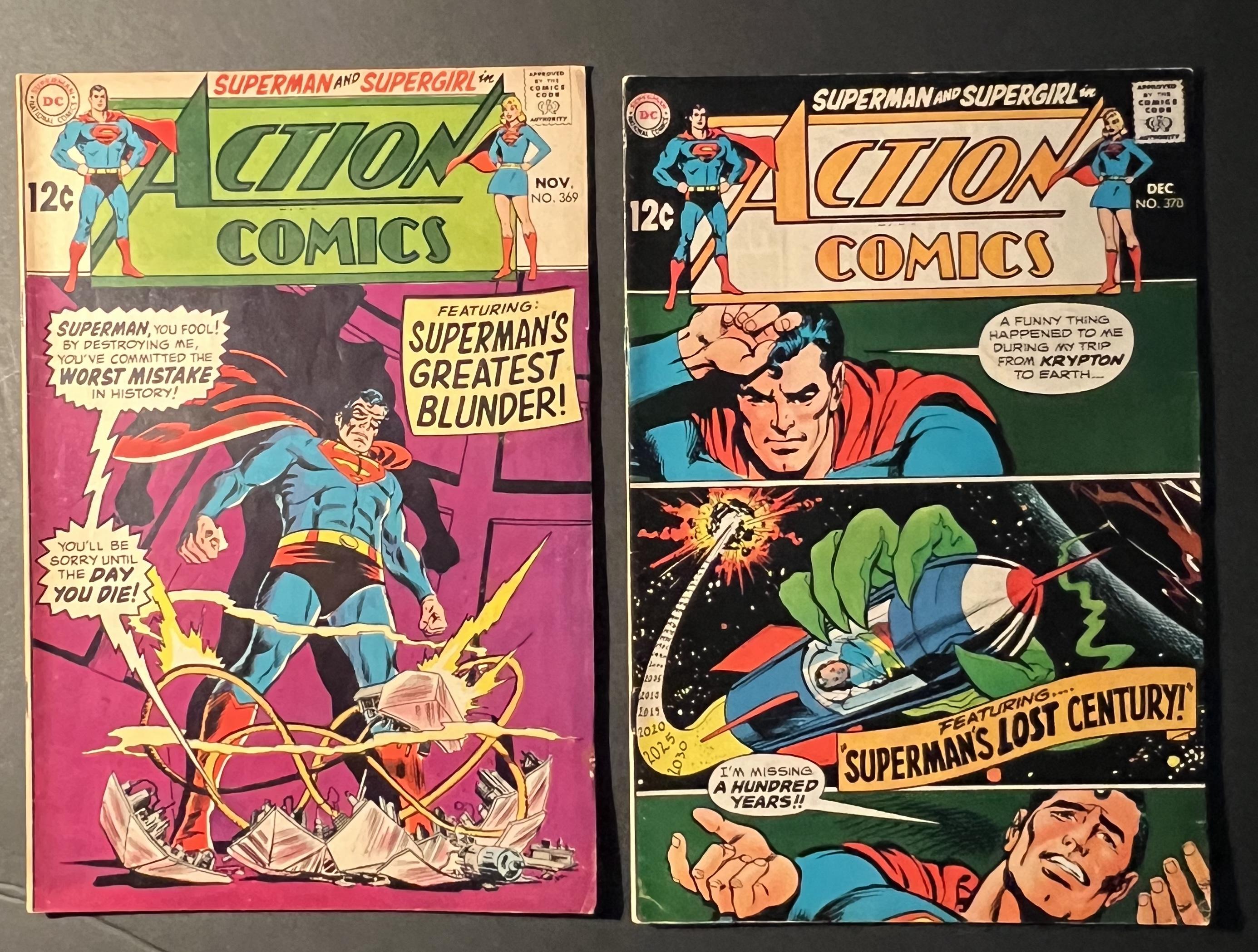 Action Comics #369 & #370 DC Comic Books