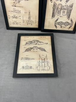 Star Wars X-Wing Fighter Patent Sketches Collection Lot