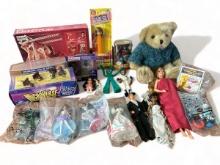 Assorted loose Barbies, Dolls, Erector set, action figures, etc