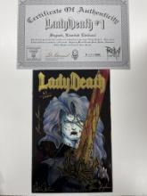 LADY DEATH # 1 CHAOS COMICS LIMITED MULTI SIGNED COMIC WITH COA