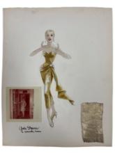 Vintage Sketch Art Costume Design Drawing Production By Bob Robert Carlton Size 11"x14"