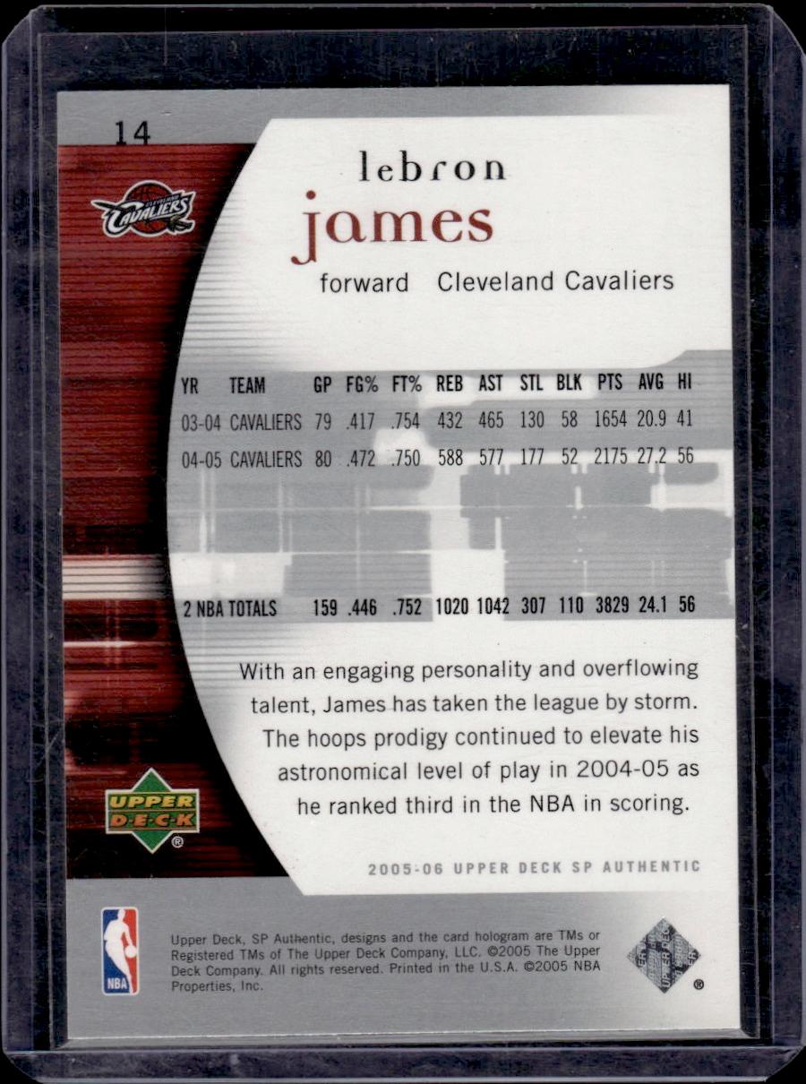 Lebron James 2005-06 Upper Deck SP Authentic #14