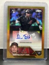 Dominic Fletcher 2023 Topps Chrome Gold (#43/50) Refractor Rookie RC Auto #AC-DF