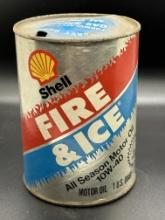 Shell Fire and Ice All Season 10W-40 Motor Oil Can 1 Quart Empty