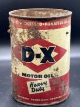 D-X Motor Oil Heavy Duty 1 Quart Empty Can