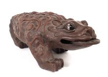 Large Chinese Money Toad w/Porcelain Coin