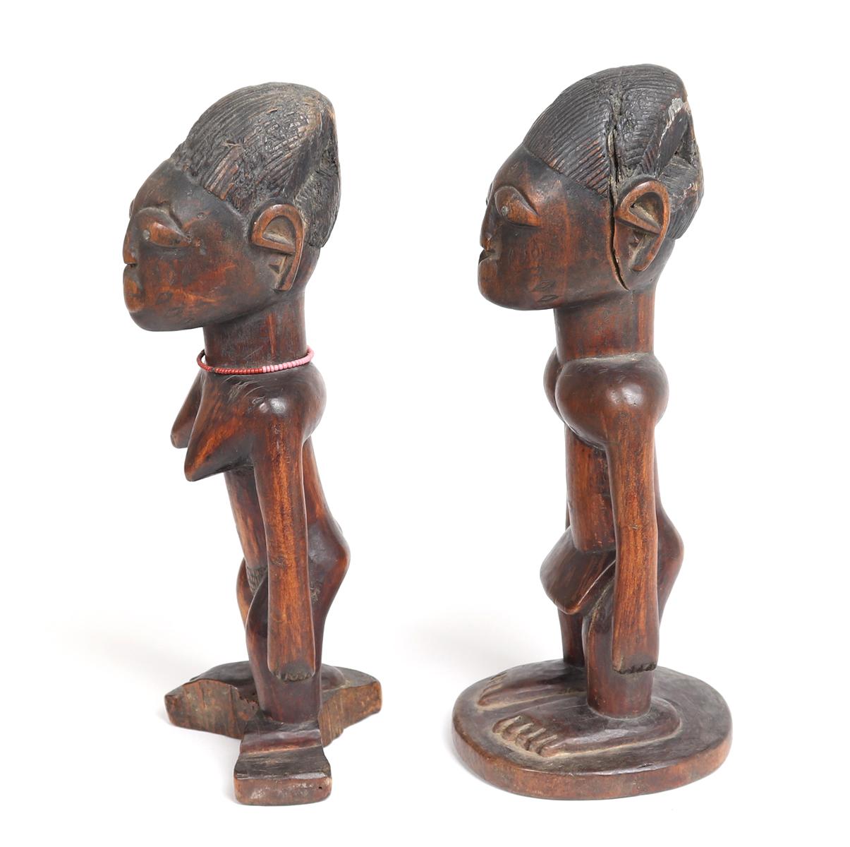 Pair African Male and Female Ibeji Figures