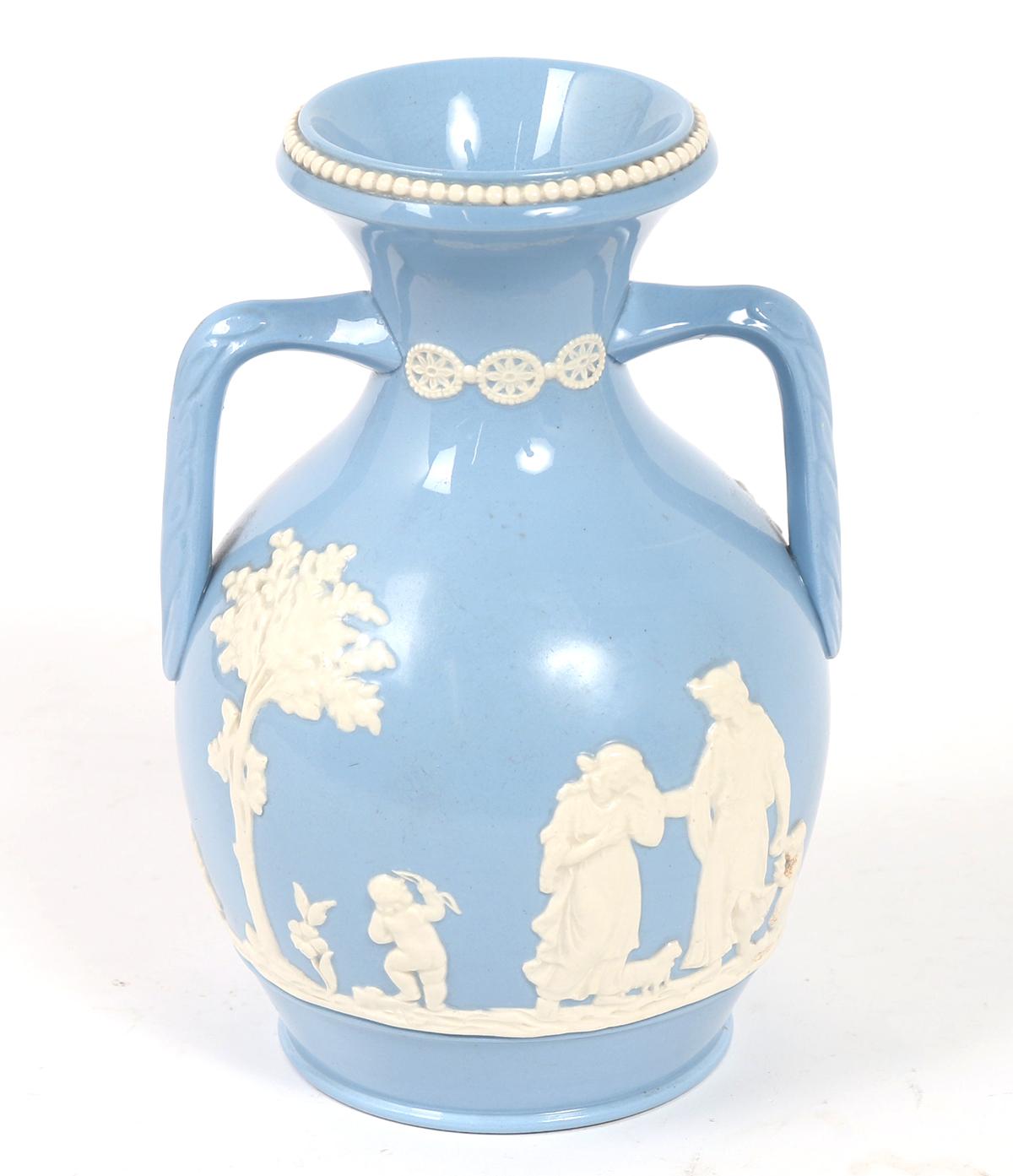 Lovely Pale Blue Jasper Ware Vase