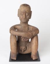 Seated African Wood Figure