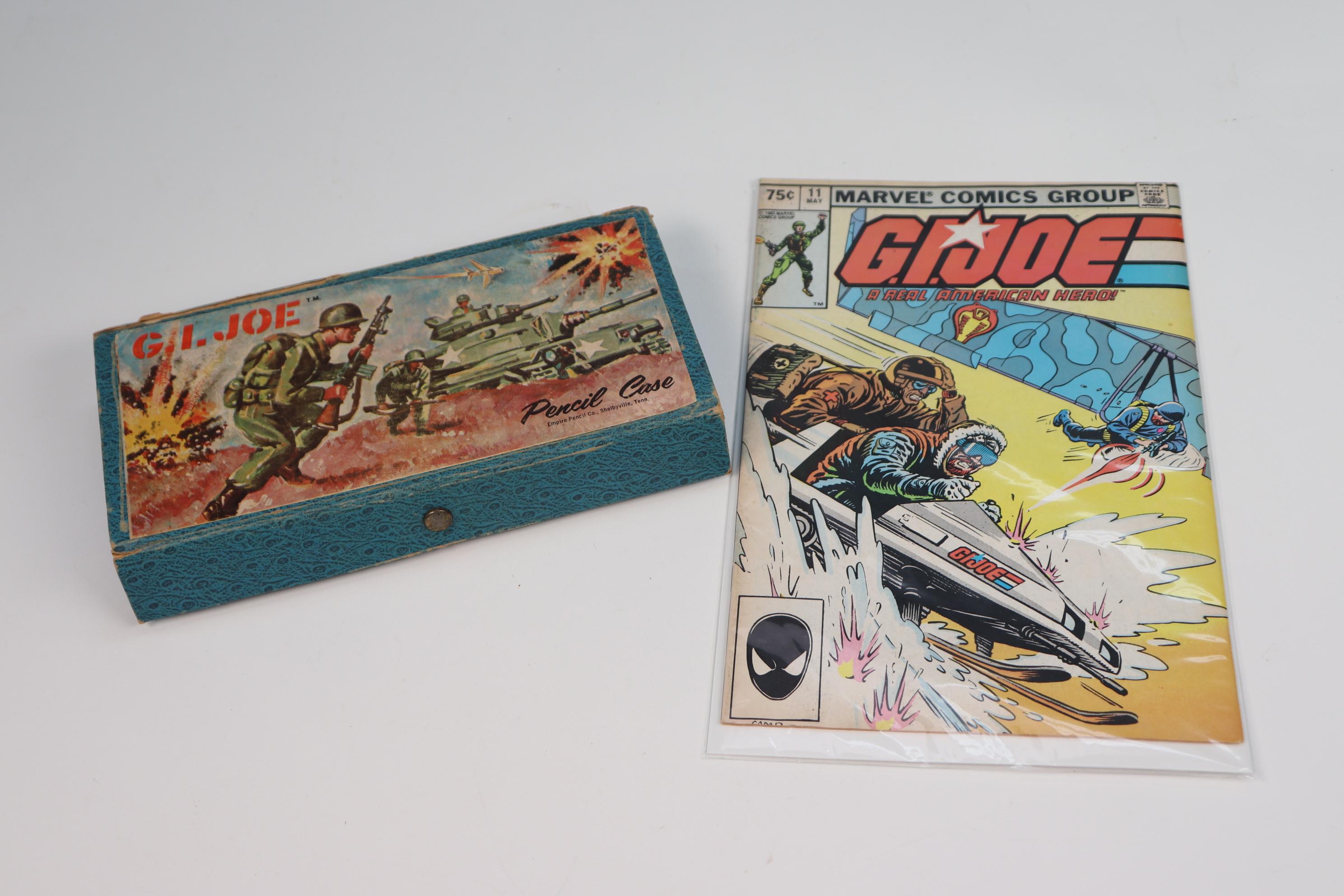 Vintage GI Joe Pencil Case and Comic Book