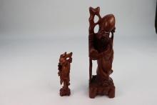 Carved Wooden Asian Sculptures