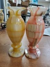 2 Vases- Orange and Yellow
