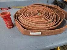 Red fire hose