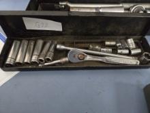 1/4" socket set with ratchet and extension