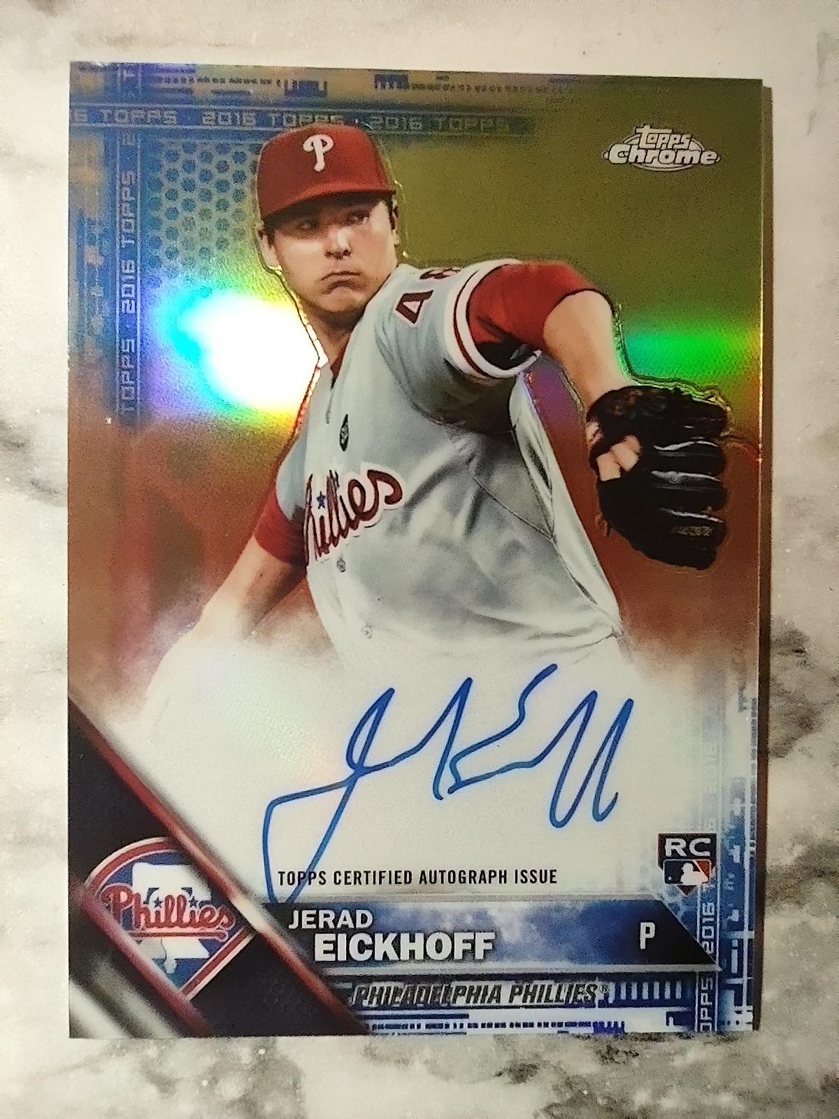 2016 Topps Chrome Rookie Refractor Blue Jerad Eickoff /150
