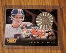 1996 JOHN ELWAY pinnacle Collection #2 CARD/silver COIN