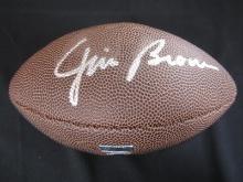 Jim Brown signed mini football coa