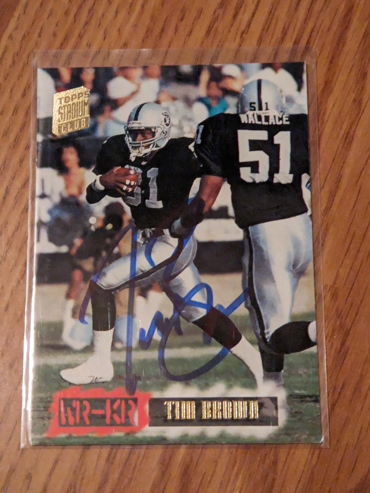 Tim Brown autographed card w/coa