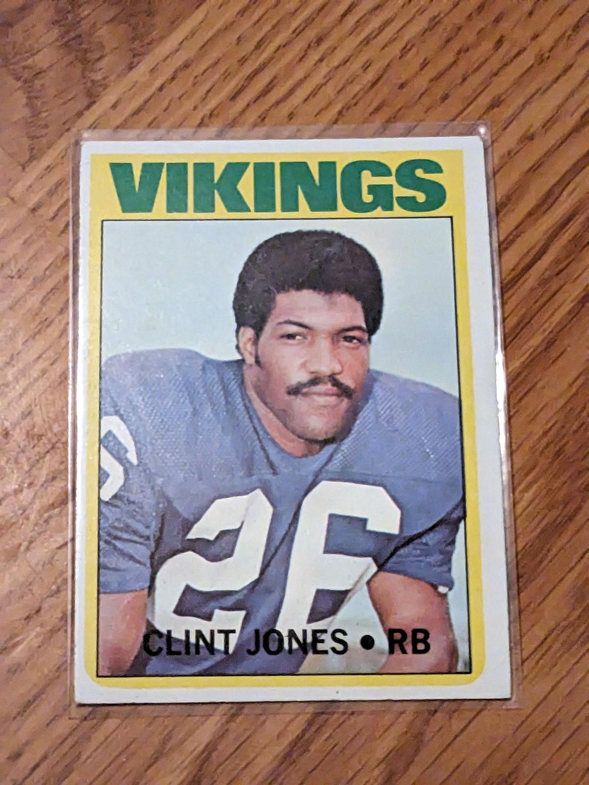 1972 Topps Football #166 Clint Jones Minnesota Vikings Vintage