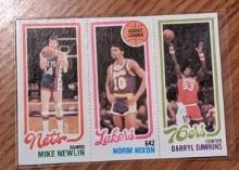 Mike Newlin Norm Nixon Darryl Dawkins Lakers 76ers,1980 81 Topps