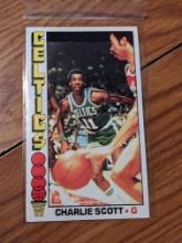 1976-77 TOPPS NBA CHARLIE SCOTT BOSTON CELTICS BASKETBALL JUMBO CARD