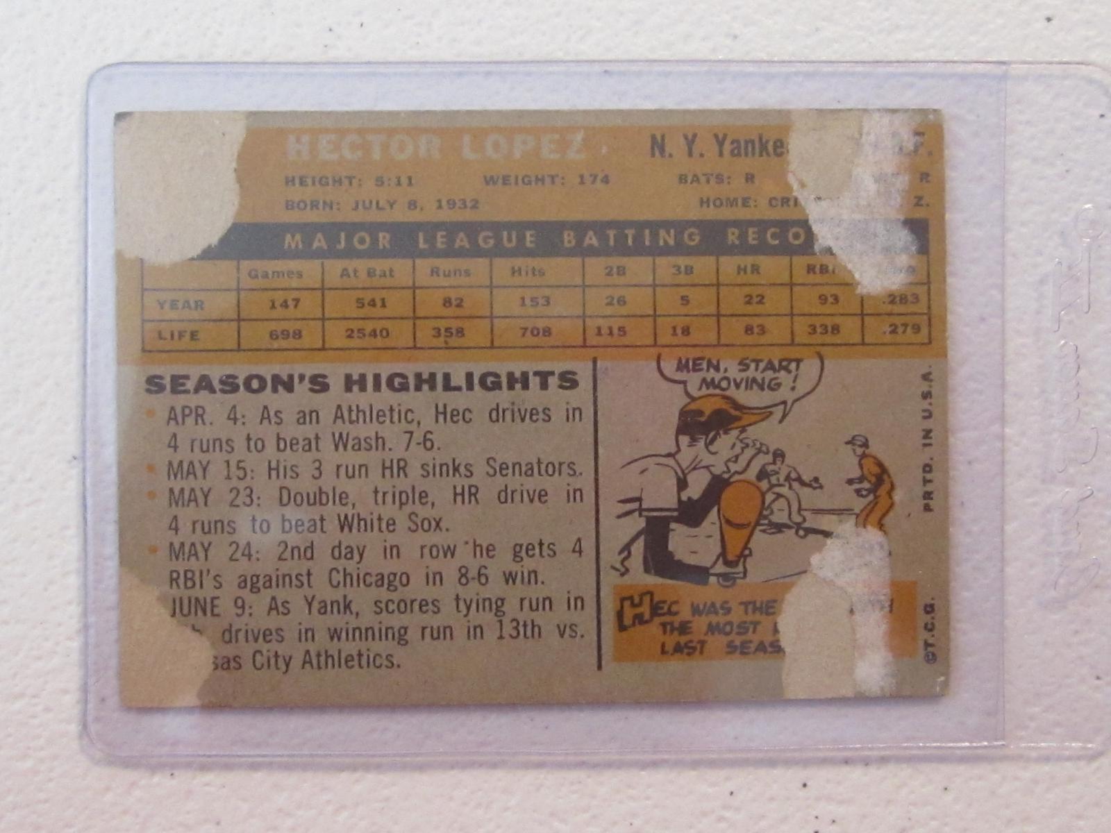 1960 TOPPS HECTOR LOPEZ VINTAGE