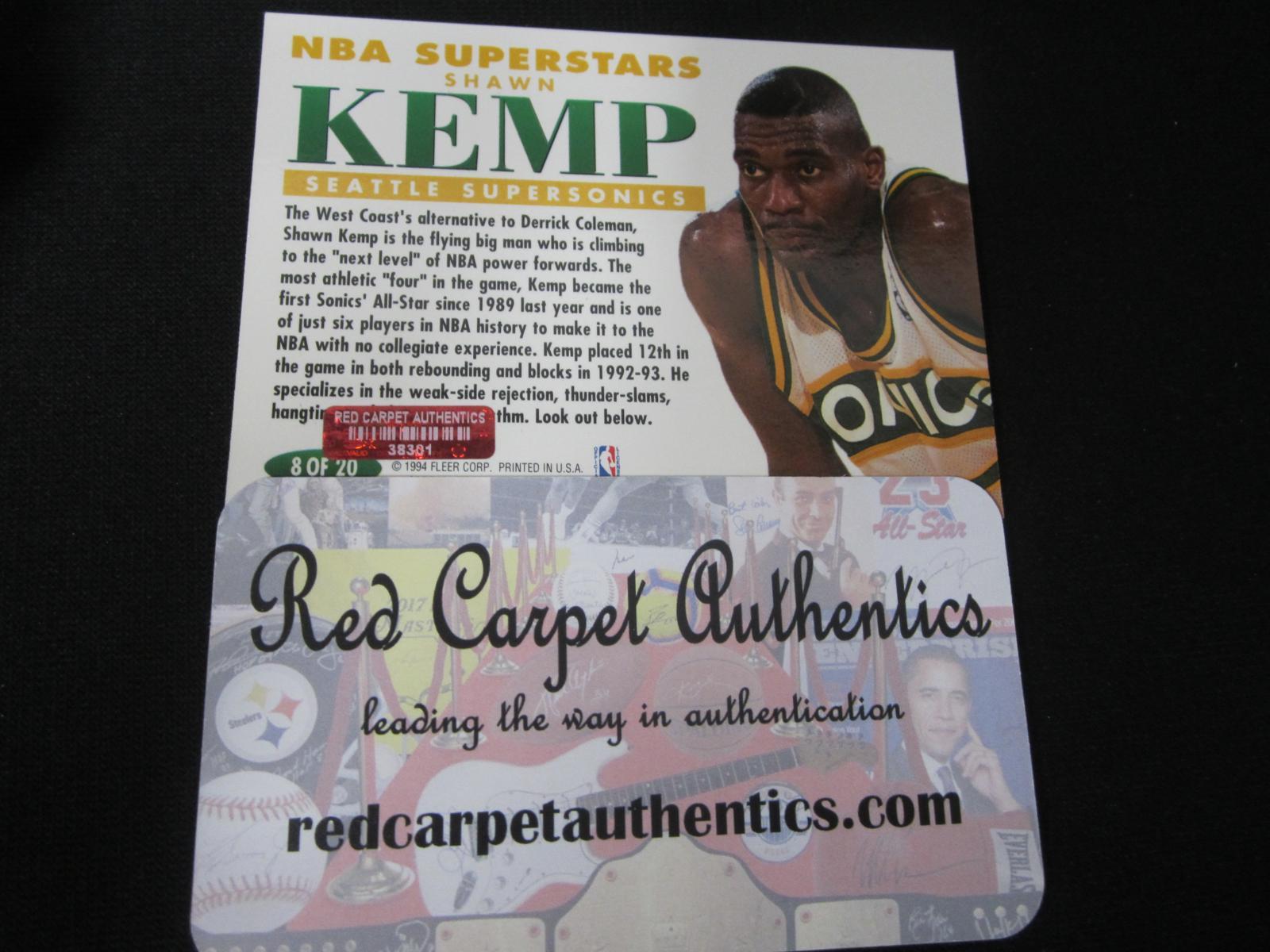 Shawn Kemp Signed Trading Card RCA COA