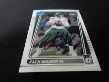 Zach Wilson Signed Trading Card RC COA Pros