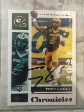 Hand Signed Rookie Card Trey Lance W/COA