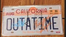 Michael J. Fox & Christopher Lloyd Autographed Signed License Plate with coa