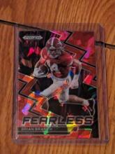 2023 Panini Prizm Brian Branch Red Cracked Ice Prizm Fearless Card #F-6