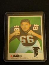 1969 Topps #184 Jim Simon Rookie Atlanta Falcons NFL Vintage Football Card
