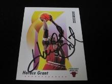 Horace Grant signed basketball card COA