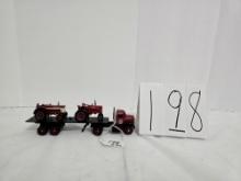 4 pc Winross truck with load of M & 560 tractors PA Farm Show 2000 no box