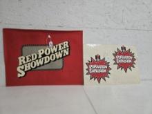 Red Power Showdown poster and IH population explosion decals good condition