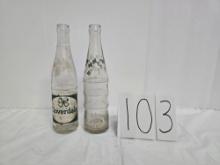 2 Glass Cloverdale Soda Bottles