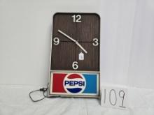 Pepsi Plastic Electric Analog Clock As Is