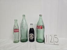 Coca-cola Glass Bottles One 26 Oz Parkesburg Wv And One 32 Oz With Metal Twist-off Lid And One 355 M