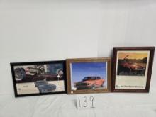 Lot Of 3 Framed Boss 429 And Boss 302 And Mustang Advertisements
