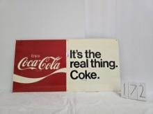 Metal Coca Cola Sign It's The Real Thing Coke Good Condition