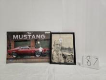 Set Of 2 Mustang 16 Month Calendar Of 2014 To 2015 Nos And Autolife Framed Parnelli Jones Clipping