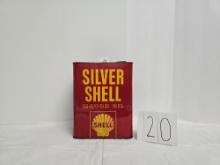 Shell Silver Shell Motor Oil Empty 2 Gall Tin In Good Cond