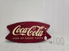 Coca Cola Tacker Type Metal Sign/sign Of Good Taste