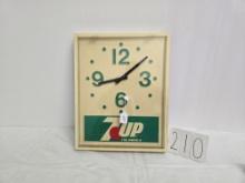 7up Battery Operated Clock Plastic Fair Condition