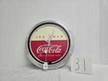 Round Plastic Coca-cola 2012 Batt Operated Analog Clock With Neon